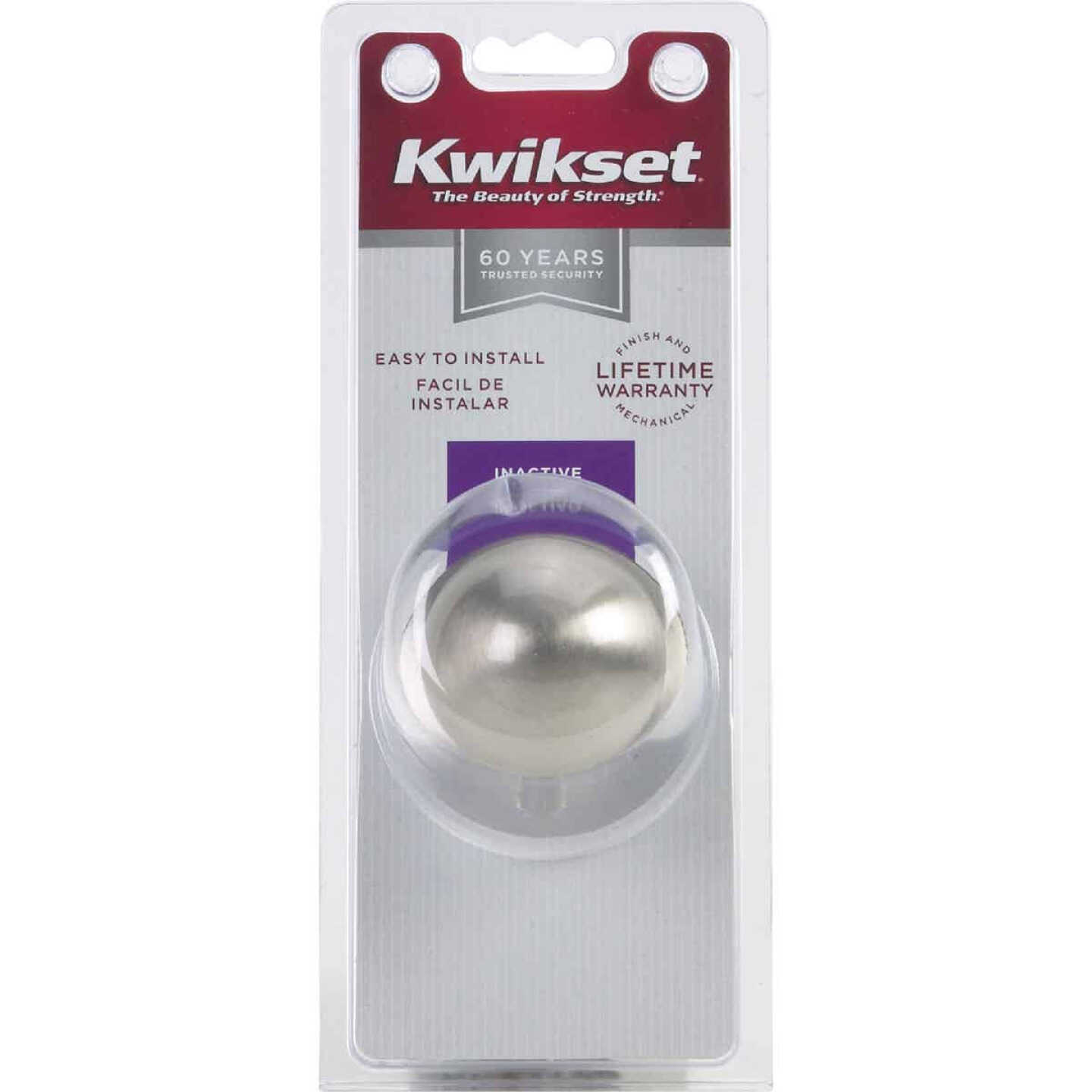 Kwikset Satin Nickel Polo Dummy Door Knob Image 2