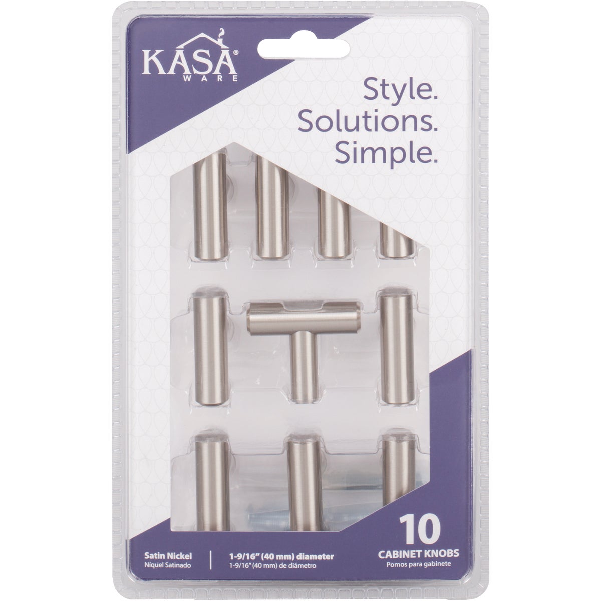 KasaWare 7/16 In. Diameter Satin Nickel Cabinet Knob (10-Pack) Image 2