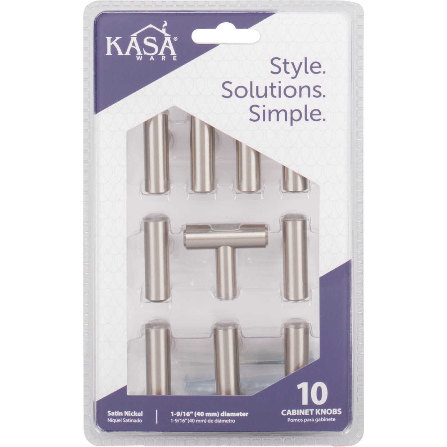 KasaWare 7/16 In. Diameter Satin Nickel Cabinet Knob (10-Pack) Image 2