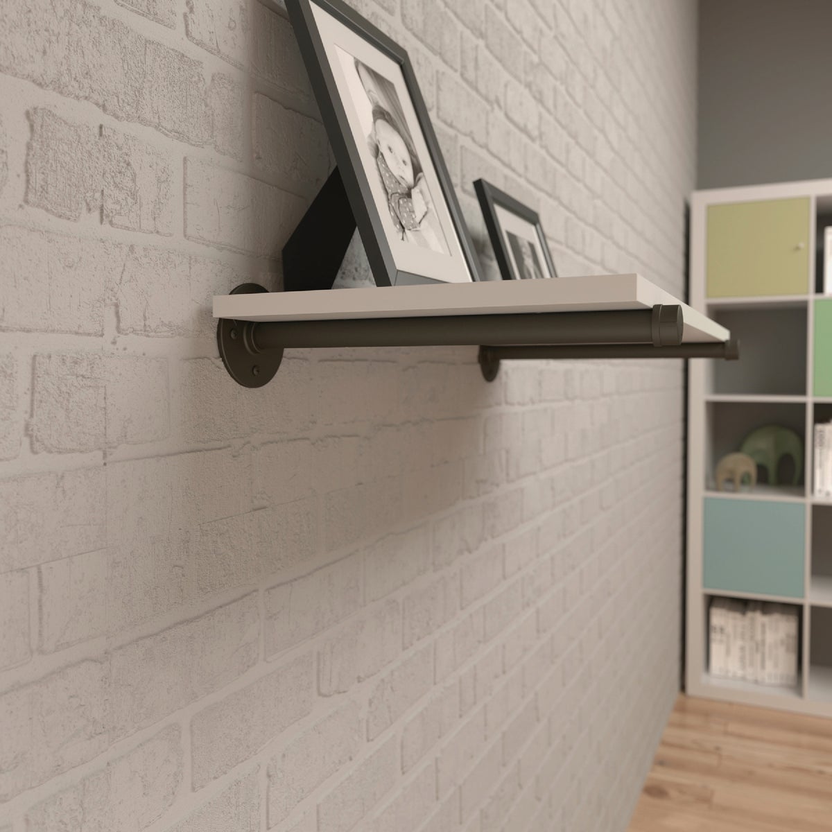 Knape & Vogt Birmingham 14 In. Industrial Straight Pipe Shelf Bracket Image 2