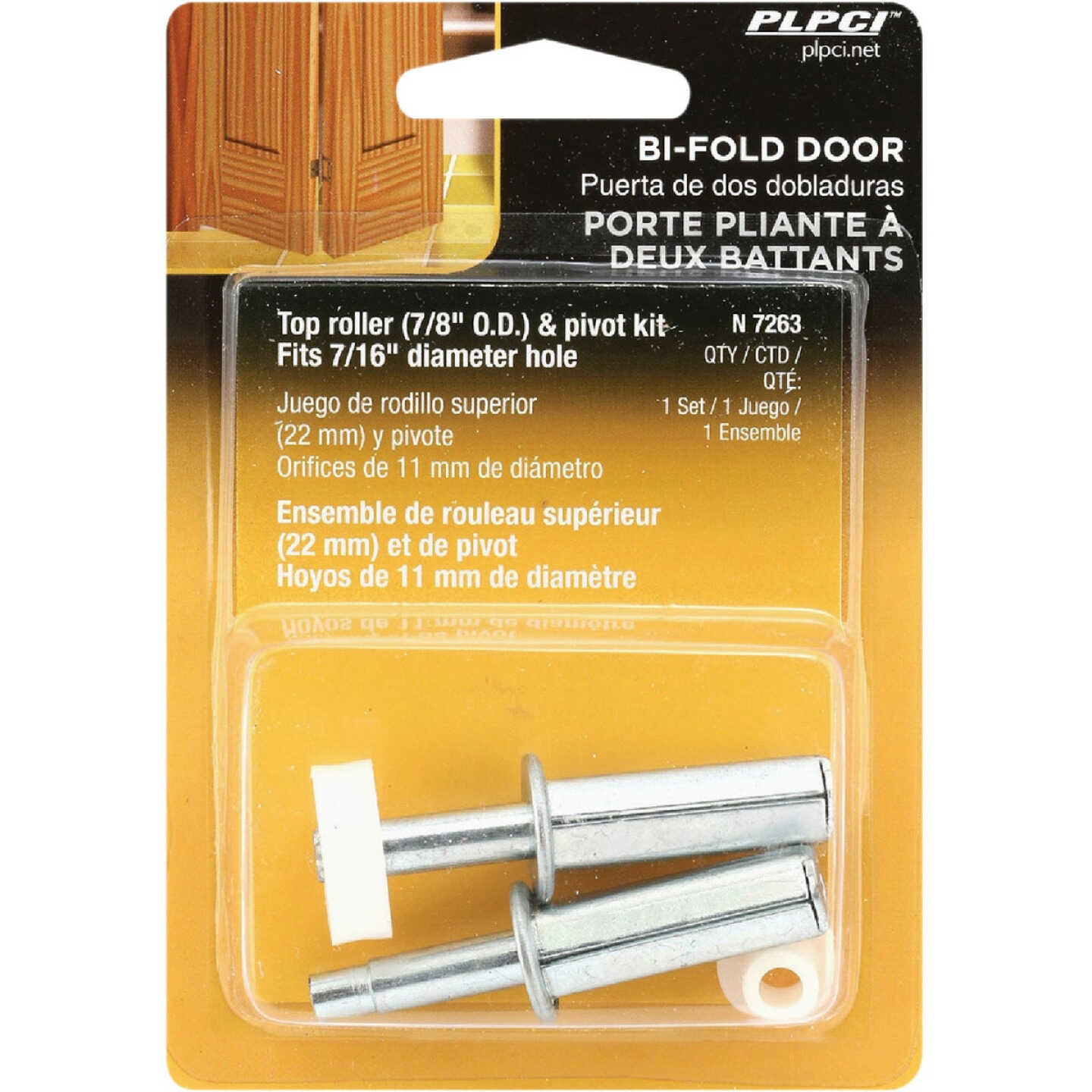 Prime-Line Bi-Fold Door 7/16 In. Steel Top Pivot & Guide Set Image 2