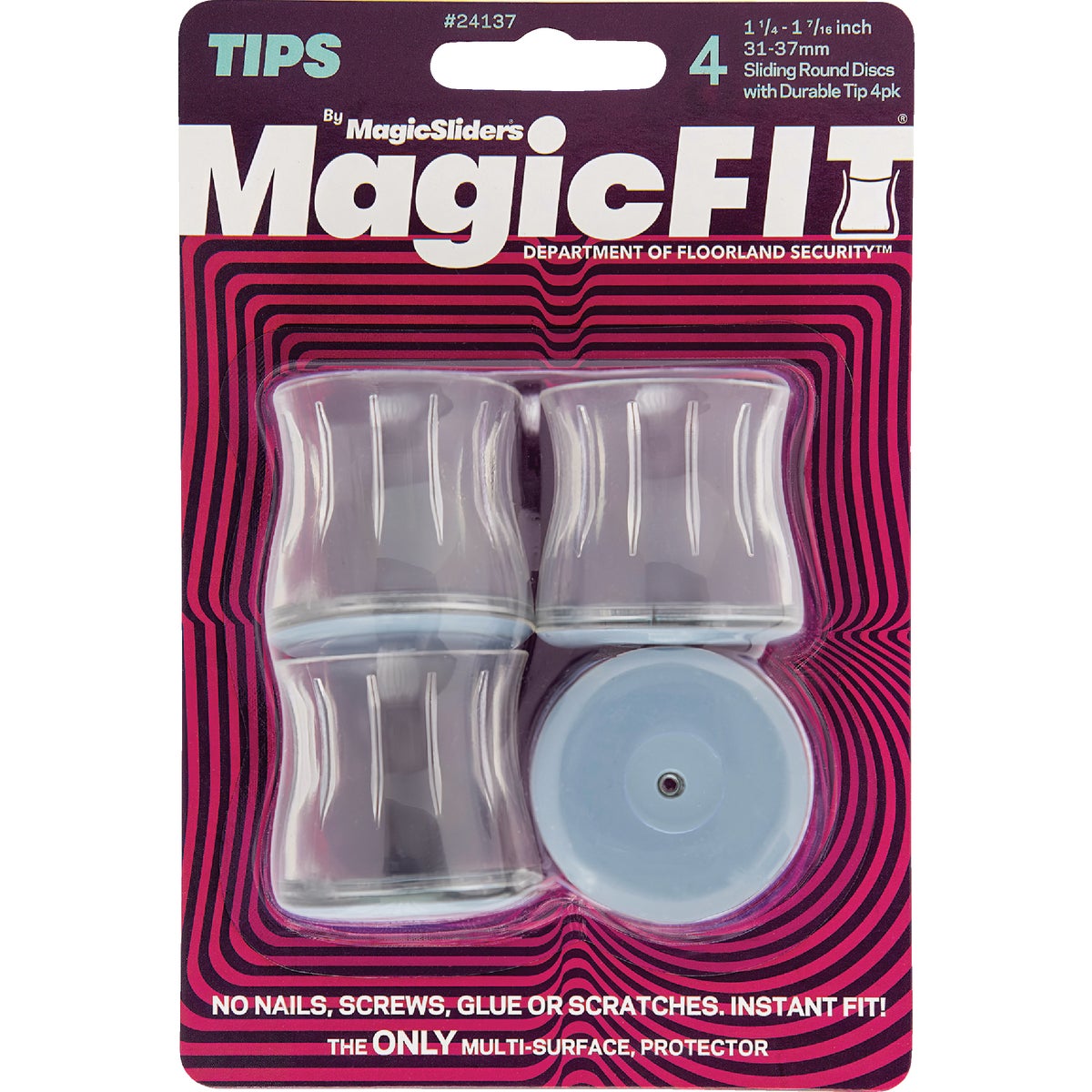  Magic Sliders Magic Fit 1-1/4 In. - 1-7/16 In. Round Slider (4-Pack) Image 2