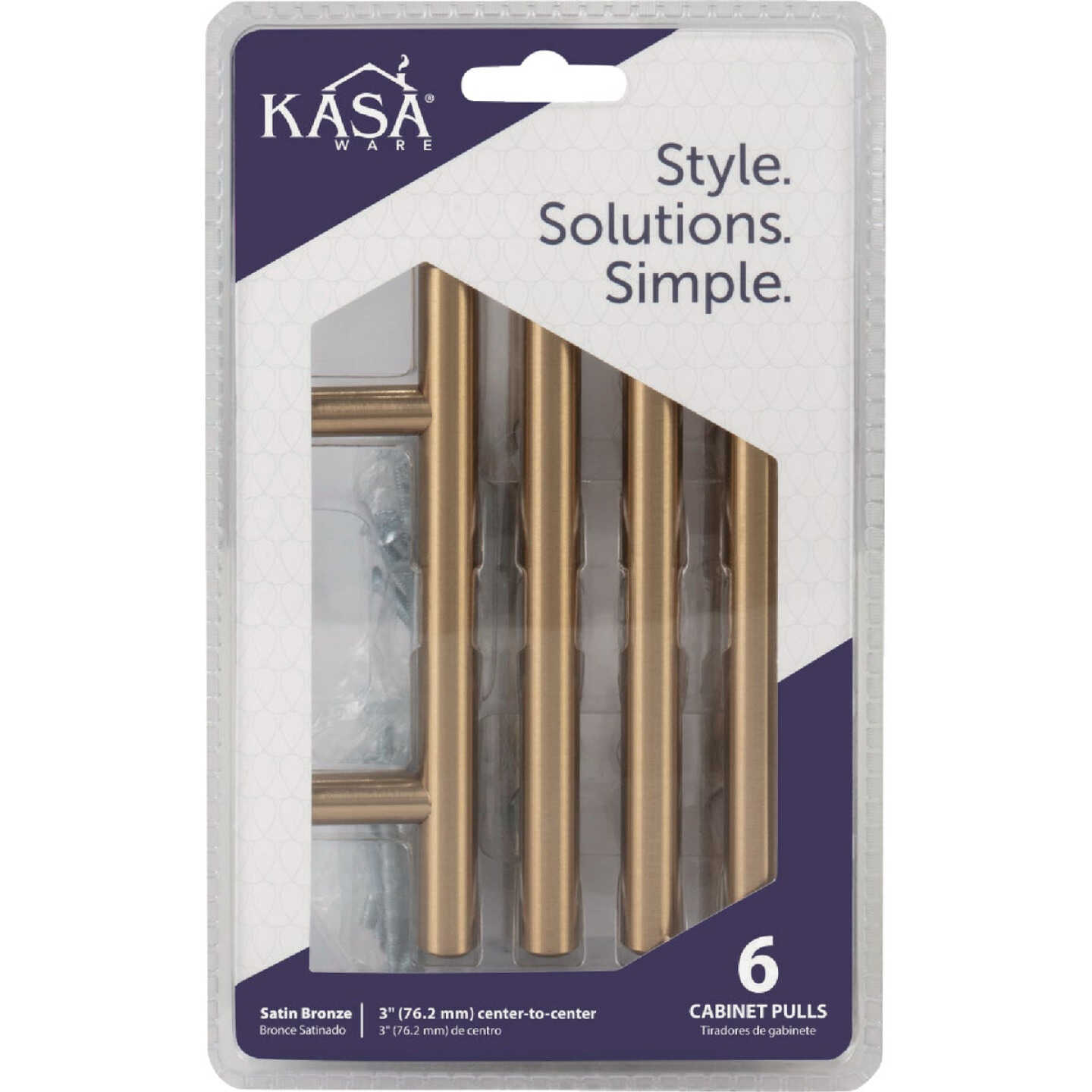 KasaWare 5-3/8 In. Overall Length Satin Bronze Cabinet Pull (6-Pack) Image 3