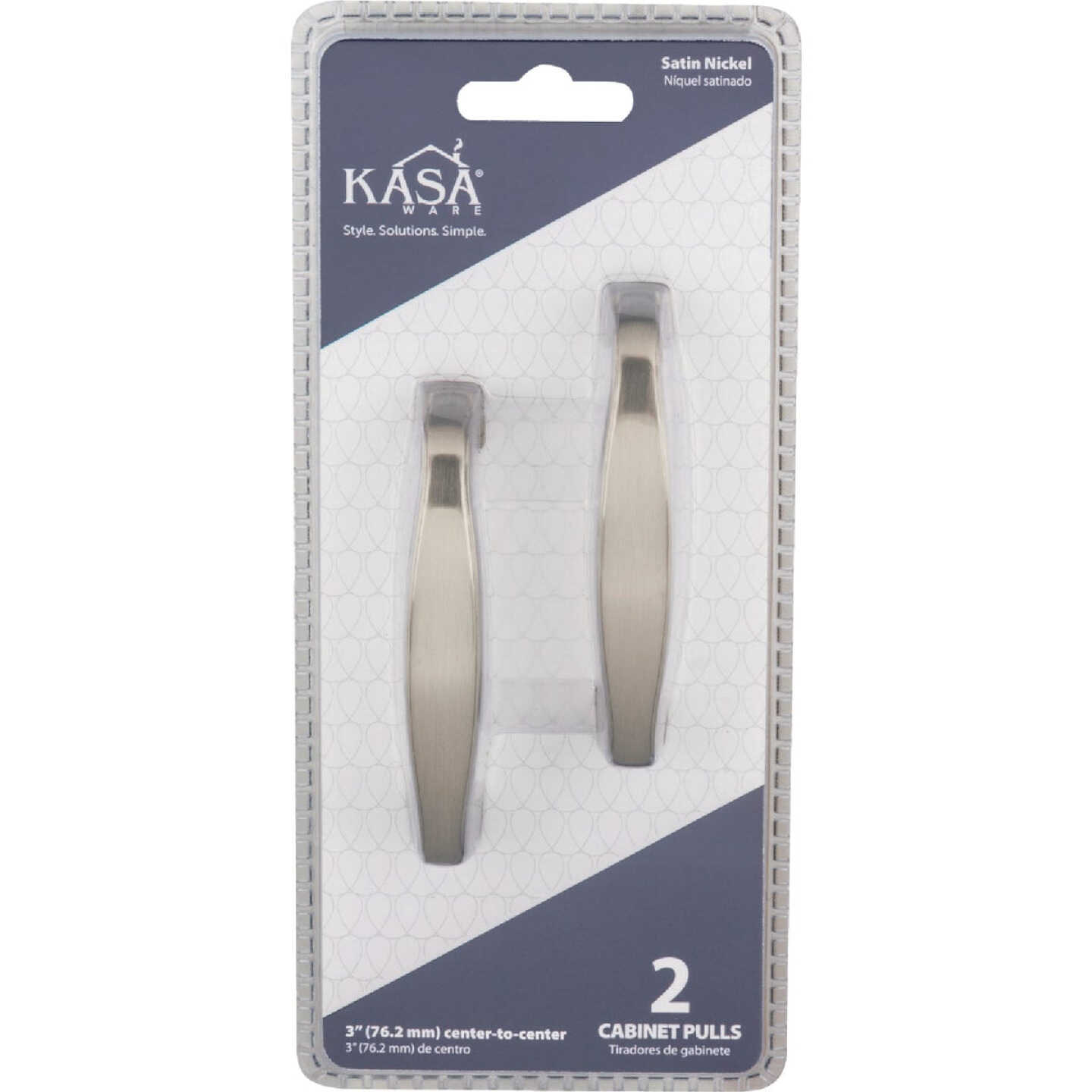 KasaWare 3-1/2" Overall Length Satin Nickel Cabinet Pull (2-Pack) Image 2
