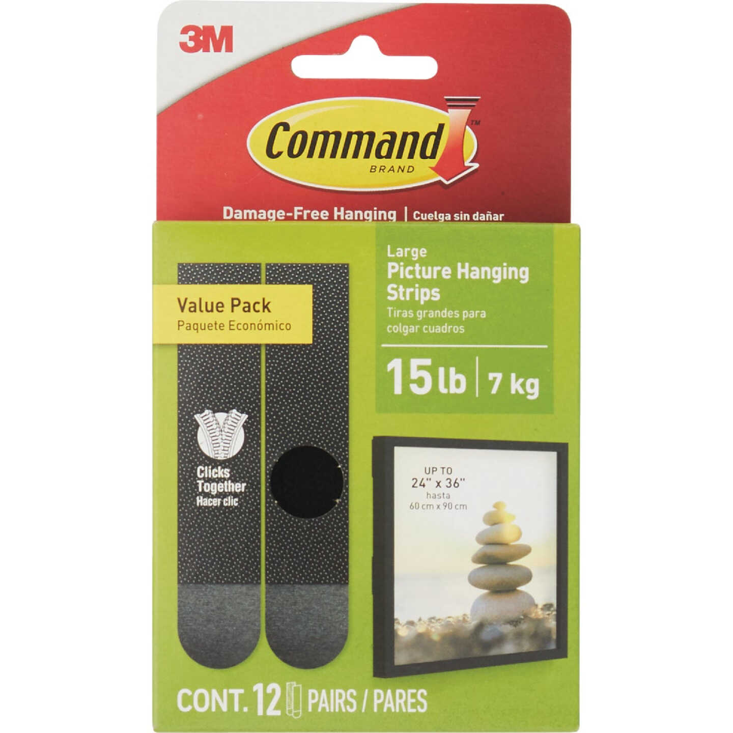 Command 16 Lb. Black Picture Hanging Strips Value Pack, 12 Sets of Strips Image 7