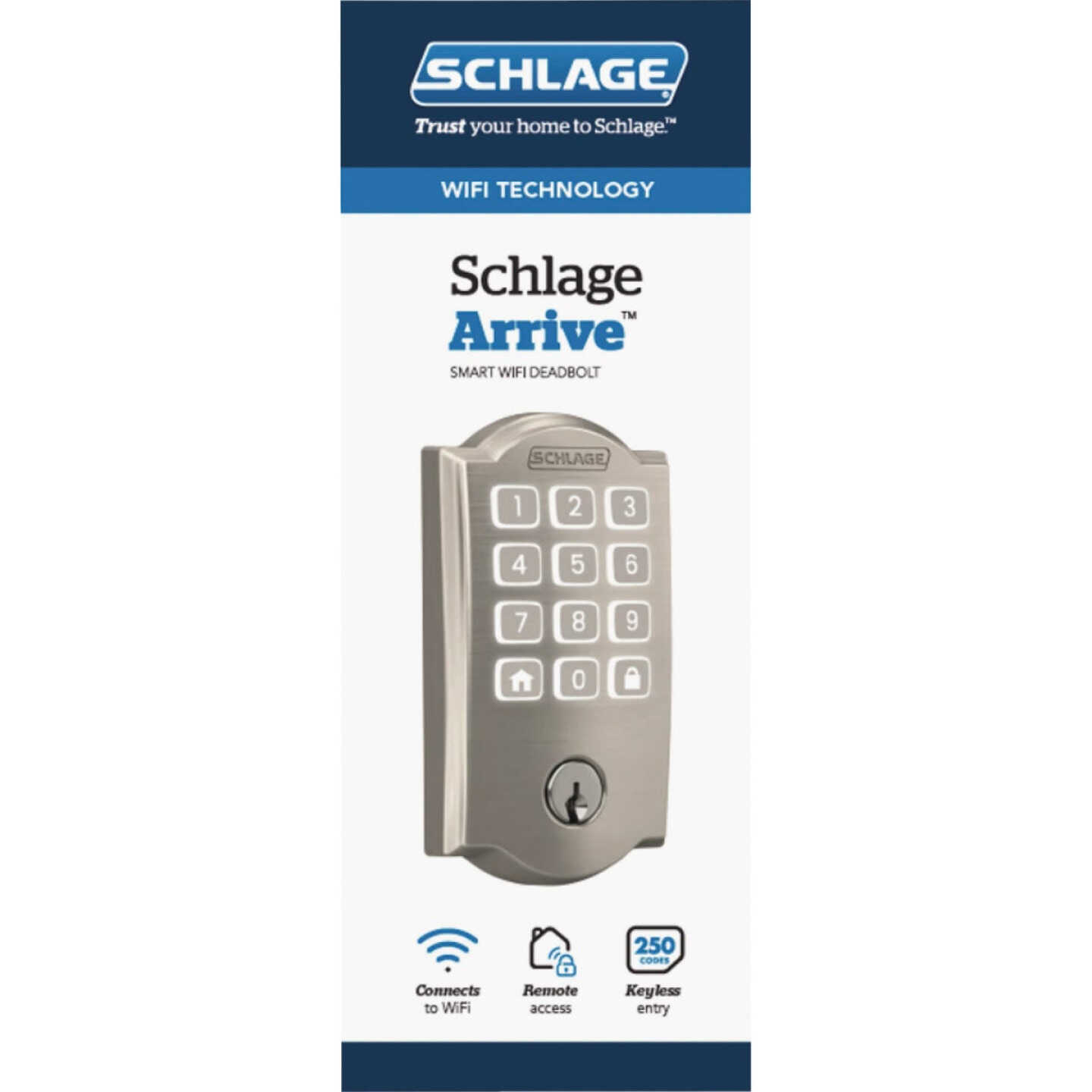 Schlage Arrive Camelot Satin Nickel Smart WiFi Deadbolt Image 2