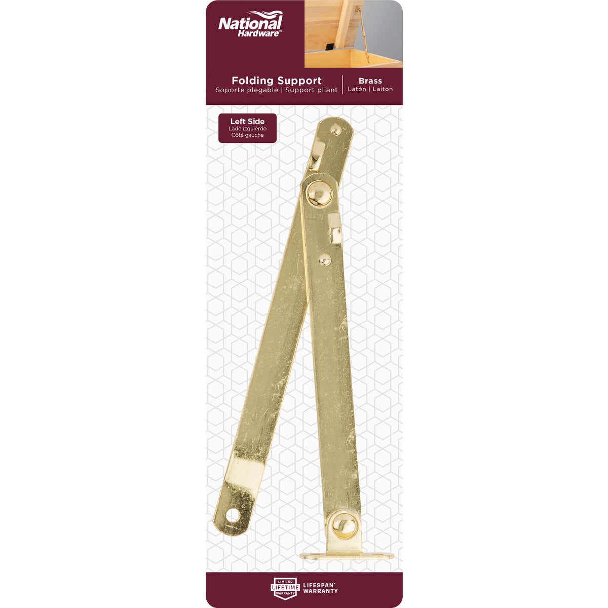 National Hardware Steel Brass Left Handed Table Leg Support Image 2