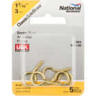 National Hardware #12 Brass Large Screw Eye (5-Count) Image 2