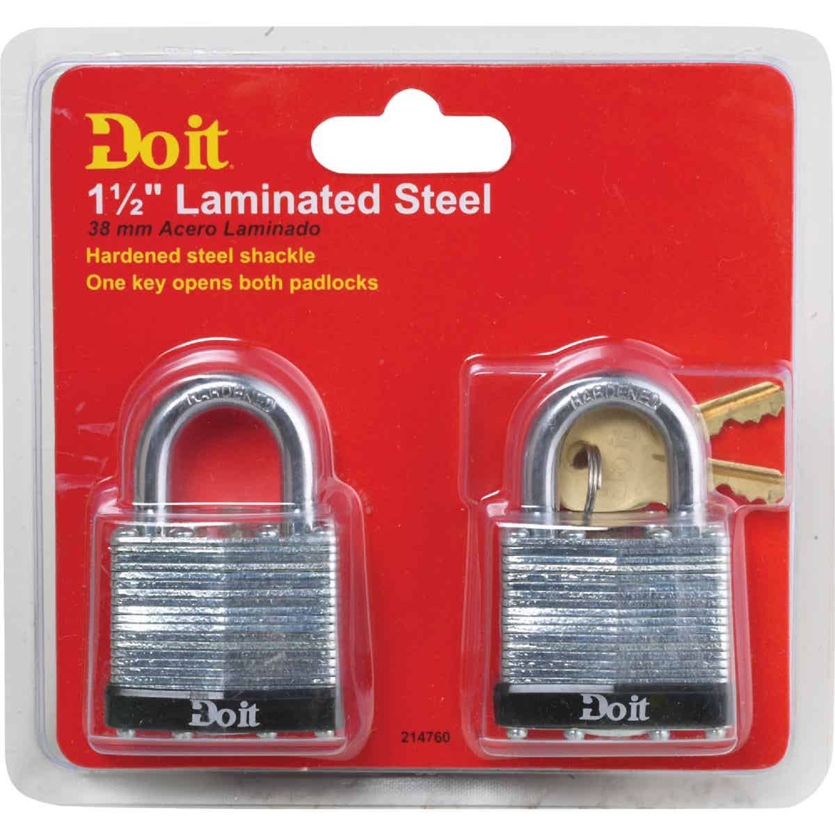 Do it 1-1/2 In. W. Laminated Steel Padlock (2-Pack) Image 2