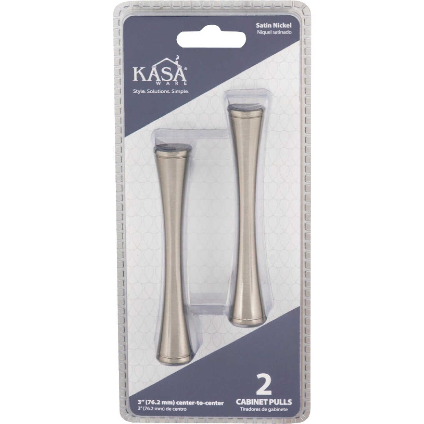 KasaWare 4 In. Overall Length Satin Nickel Fluted Bar Pull (2-Pack) Image 2