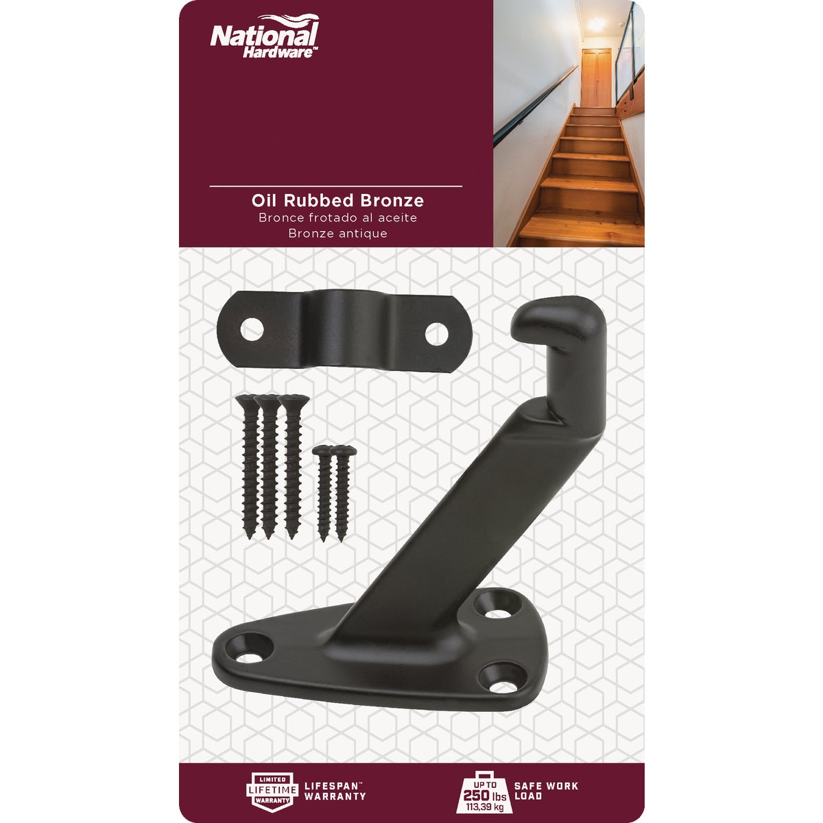 National Hardware Gallery Series Oil Rubbed Bronze Handrail Bracket Image 2