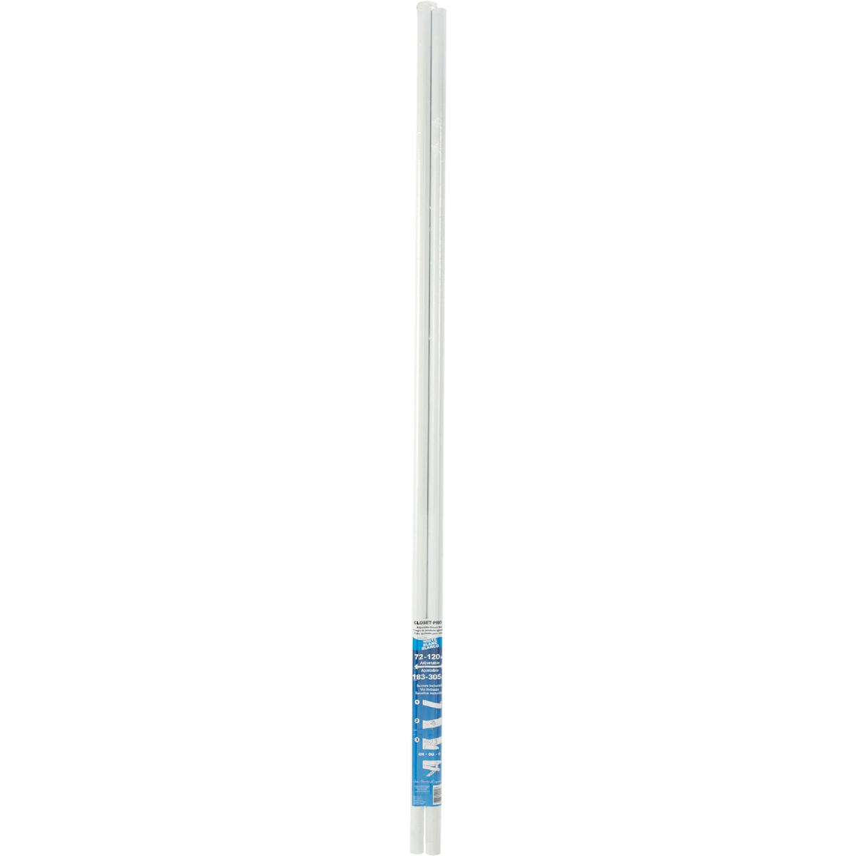 John Sterling Closet-Pro 72 In. to 120 In. x 1-1/4 In. Extra Heavy-Duty Adjustable Closet Rod, White Image 2