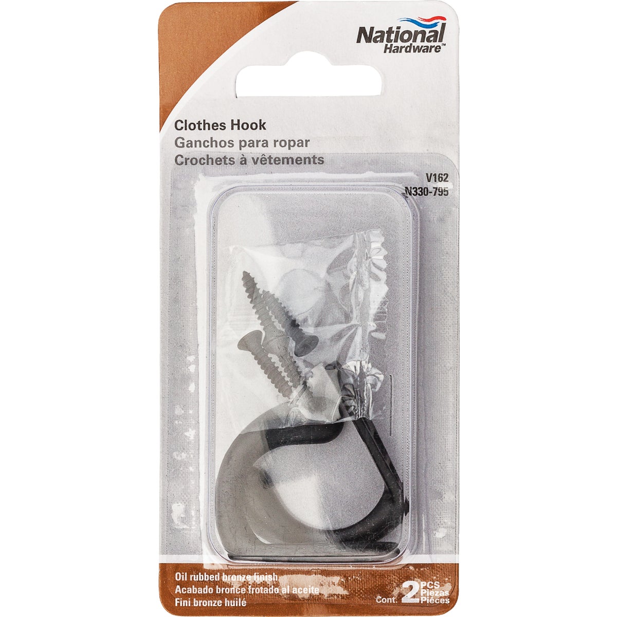 National Hardware Oil Rubbed Bronze Single Clothes Hook (2-Pack) Image 2