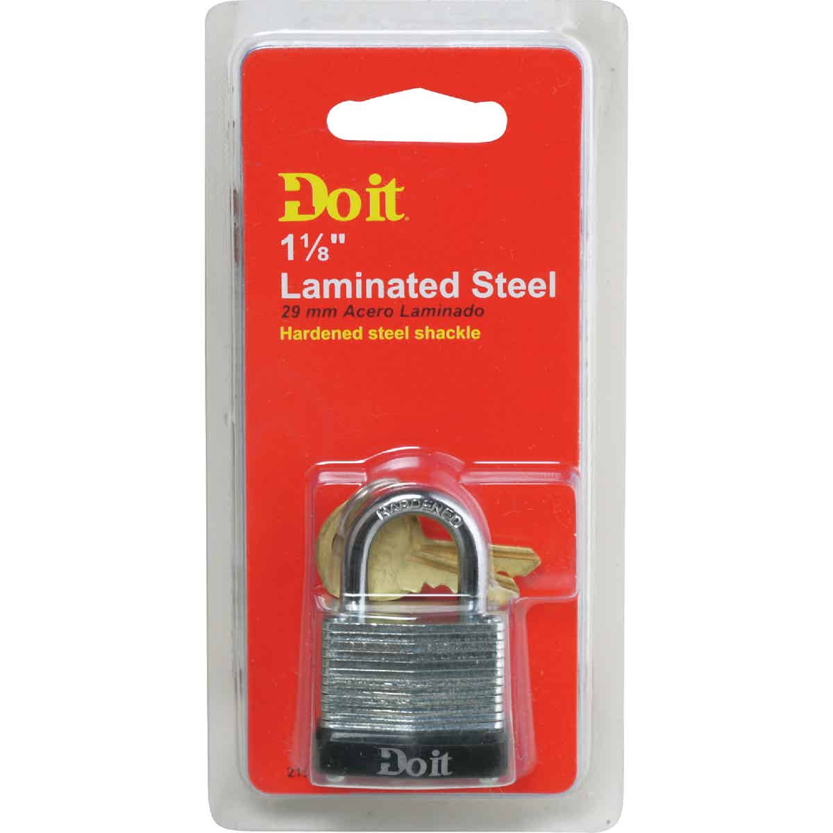 Do it Laminated Steel 1-1/8" Pin Tumbler Padlock for M2 Key Image 1