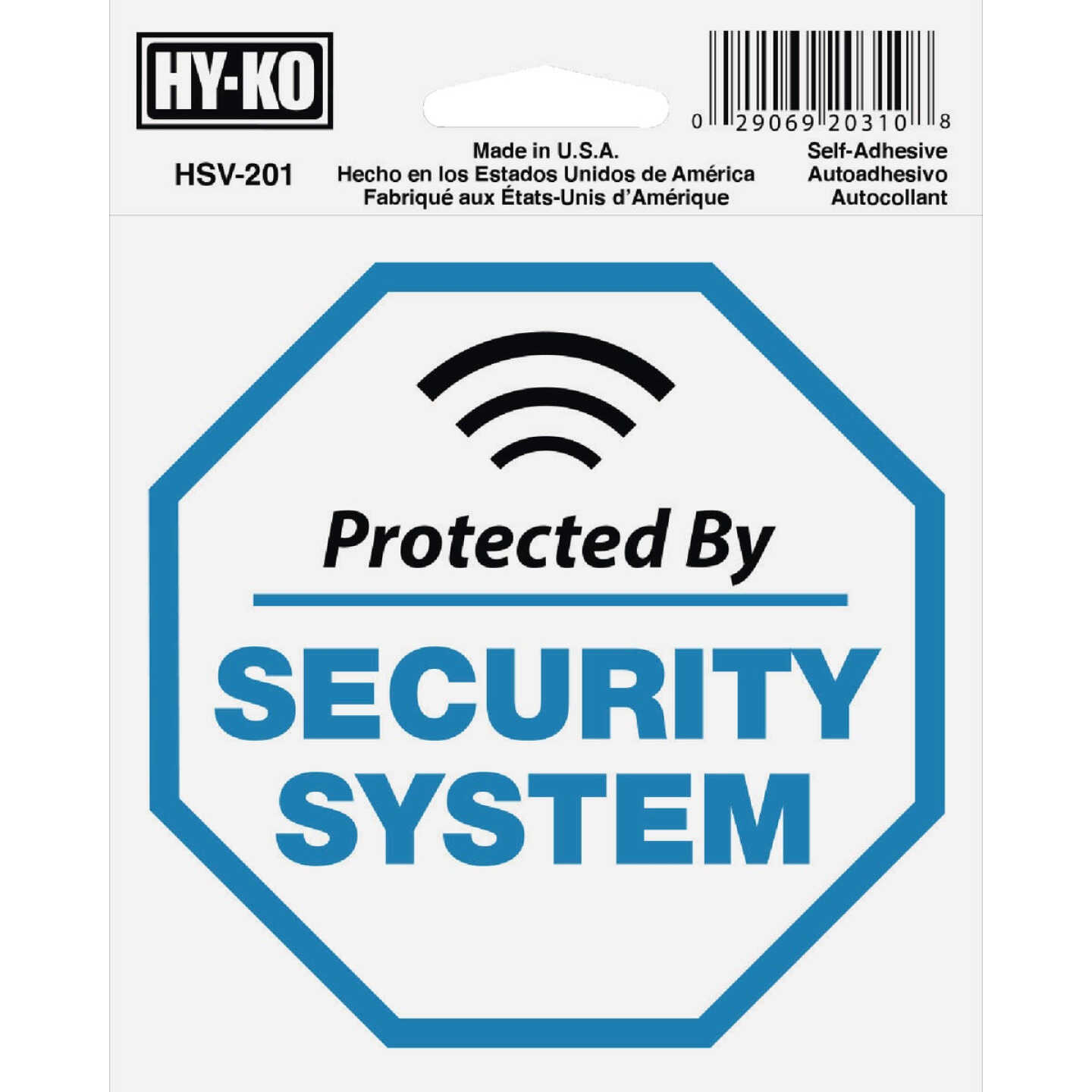 Hy-Ko 4X4 In. Self Adhesive Security System Sign Image 1
