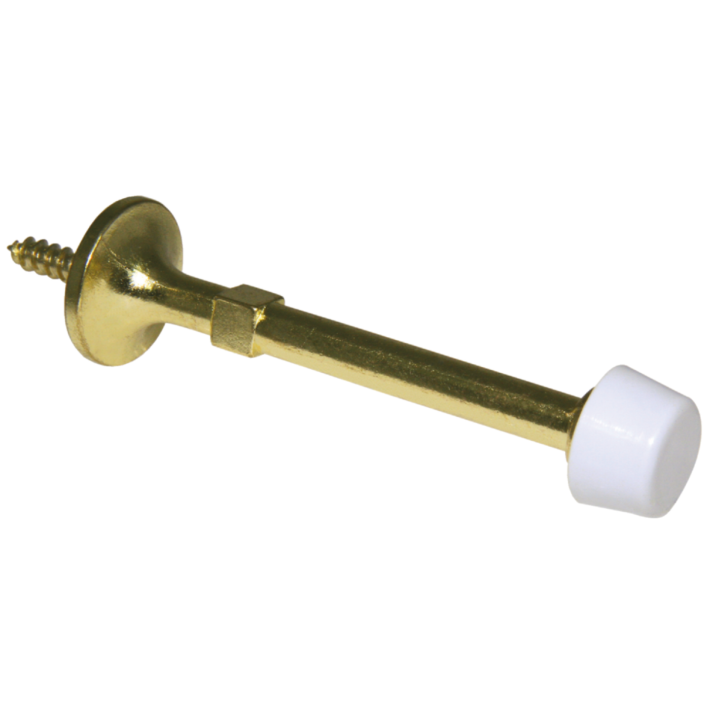 Ultra Hardware 3 In. Polished Brass Self-Start Rigid Door Stop Image 1