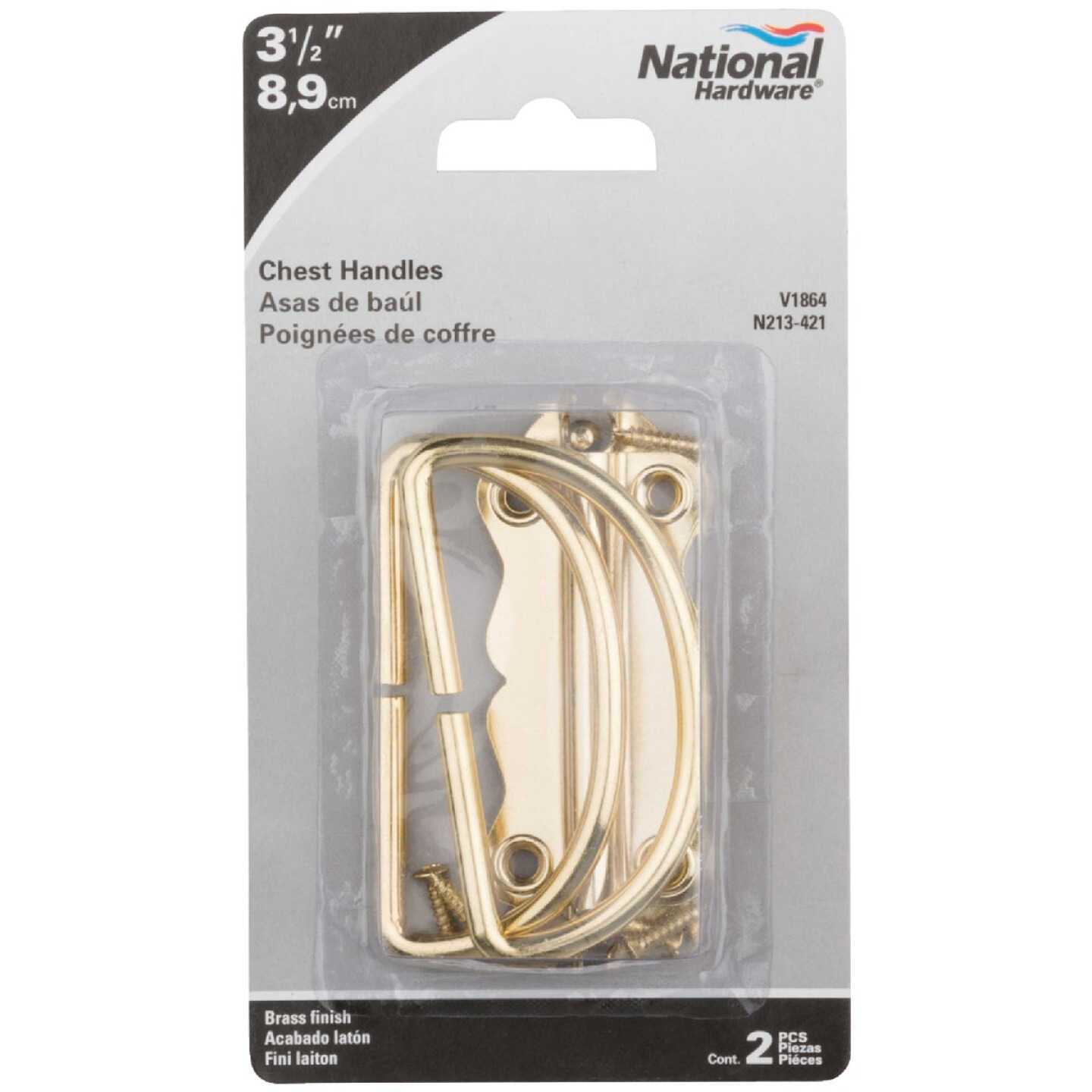 National Hardware Steel Brass-Plated Handle (2-Count) Image 2