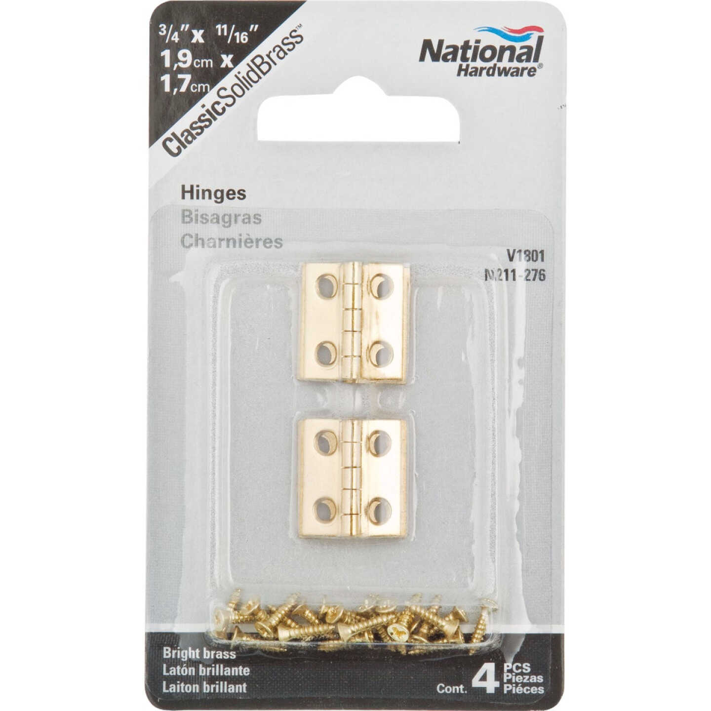 National Hardware 3/4 In. x 11/16 In. Medium Clear Coat Decorative Hinge Image 2