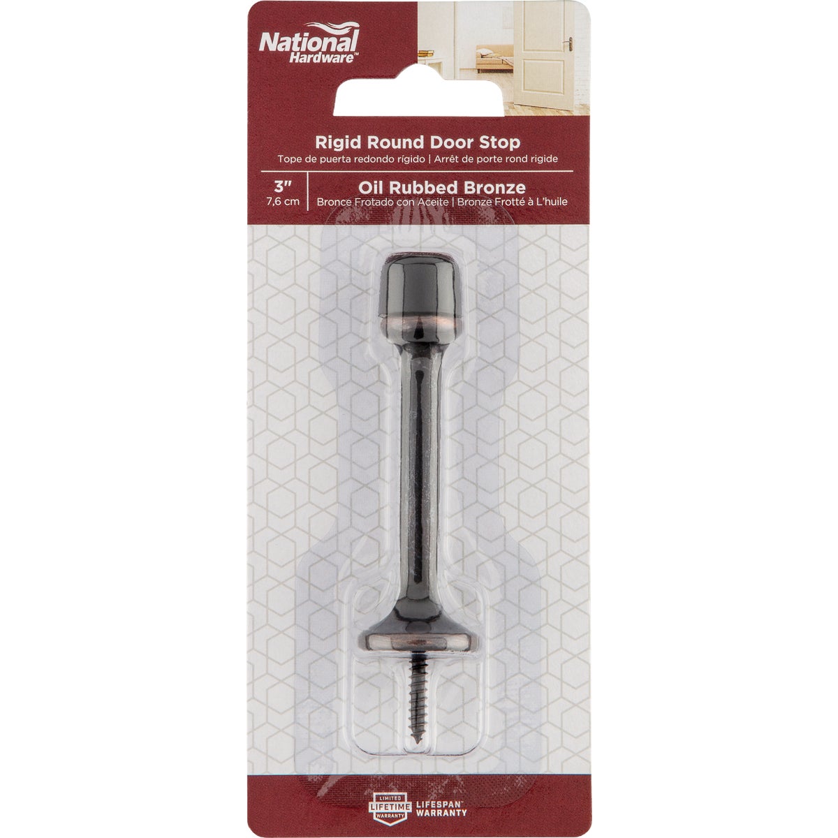 National Hardware 3 In. Oil Rubbed Bronze Rigid Round Door Stop Image 2