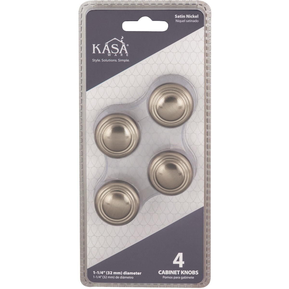 KasaWare 1-1/4 In. Dia. Satin Nickel Cabinet Knob (4-Pack) Image 2