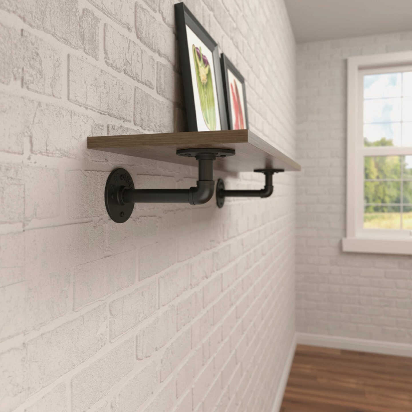 Knape & Vogt Birmingham 4 In. Black Elbow Pipe Shelf Bracket Image 2