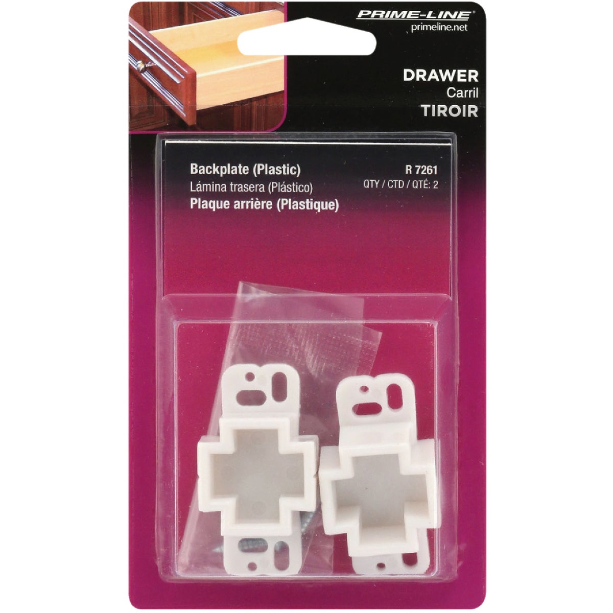 Prime-Line Nylon White Track Socket (2-Pack) Image 2