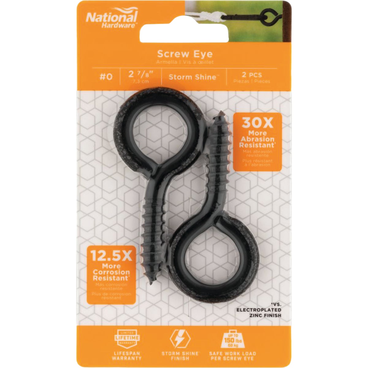 National Hardware 0, 2-7/8 In. Storm Shine Screw Eye (2-Count) Image 2