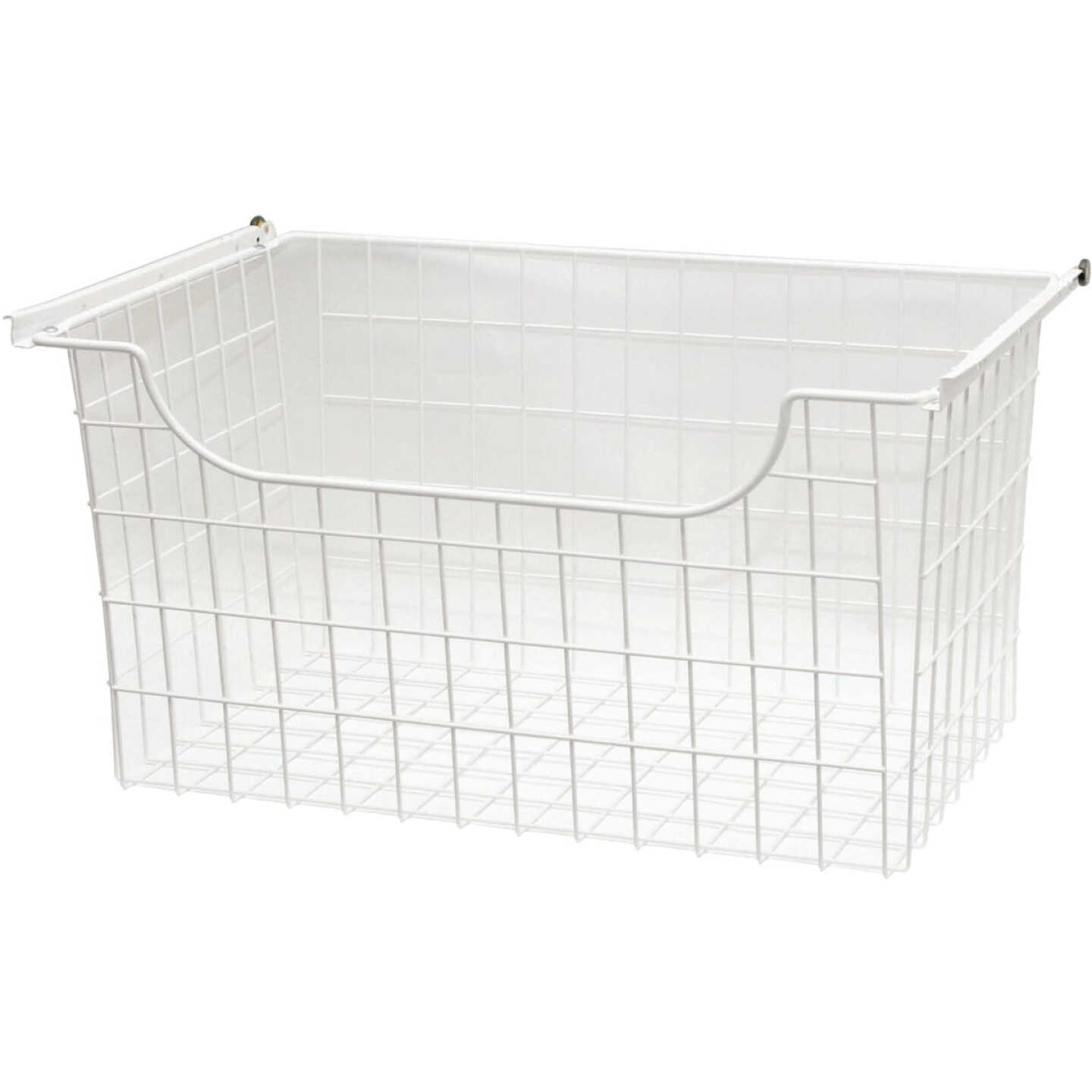 Easy Track 12 In. White Wire Sliding Basket Image 1