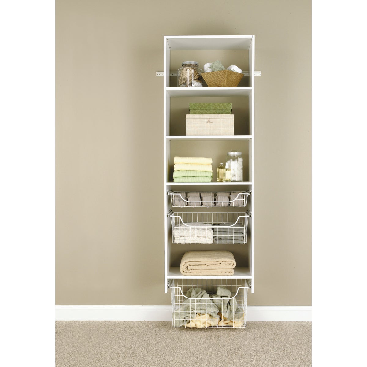 Easy Track 12 In. White Wire Sliding Basket Image 4