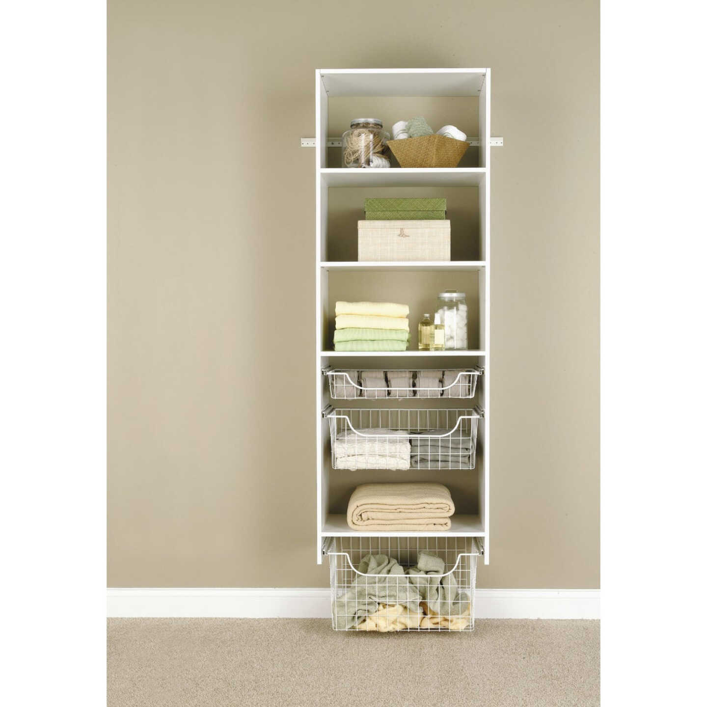 Easy Track 12 In. White Wire Sliding Basket Image 4