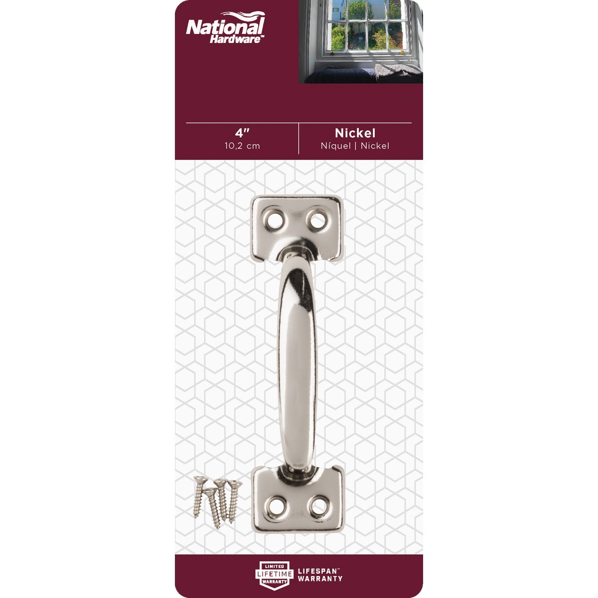National Hardware 4 In. Nickel Window Sash Lift Image 2