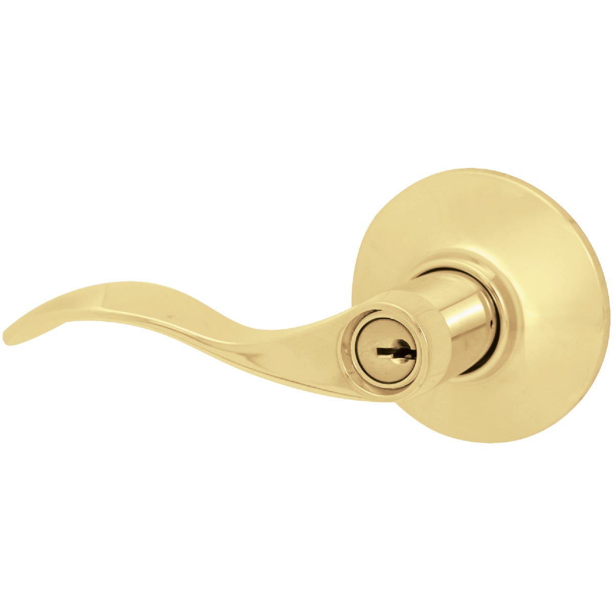 Schlage Accent Ultima Bright Brass Entry Door Lever Image 1