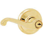 Schlage Flair Ultima Bright Brass Entry Door Lever Image 1