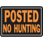 Hy-Ko 10x14 Day-Glo Aluminum Sign, Posted No Hunting Image 1