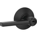 Schlage Latitude Matte Black Keyed Entry Door Lever Image 1