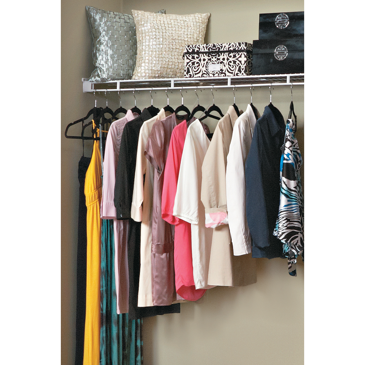 ClosetMaid 4 Ft. W. x 12 In. D. Ventilated Wire Shelf & Rod, White Image 2