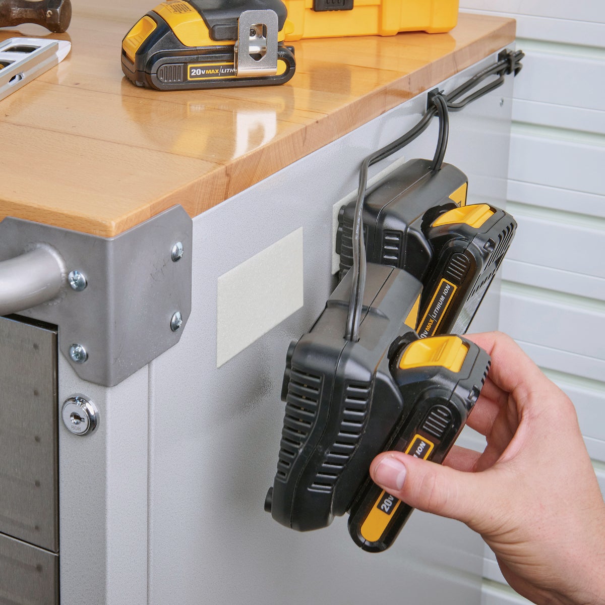 Wrap-It Storage Stick 'Em 2 In. x 4 In. Industrial Strength White Hook & Loop Strip (4 Ct.) Image 3