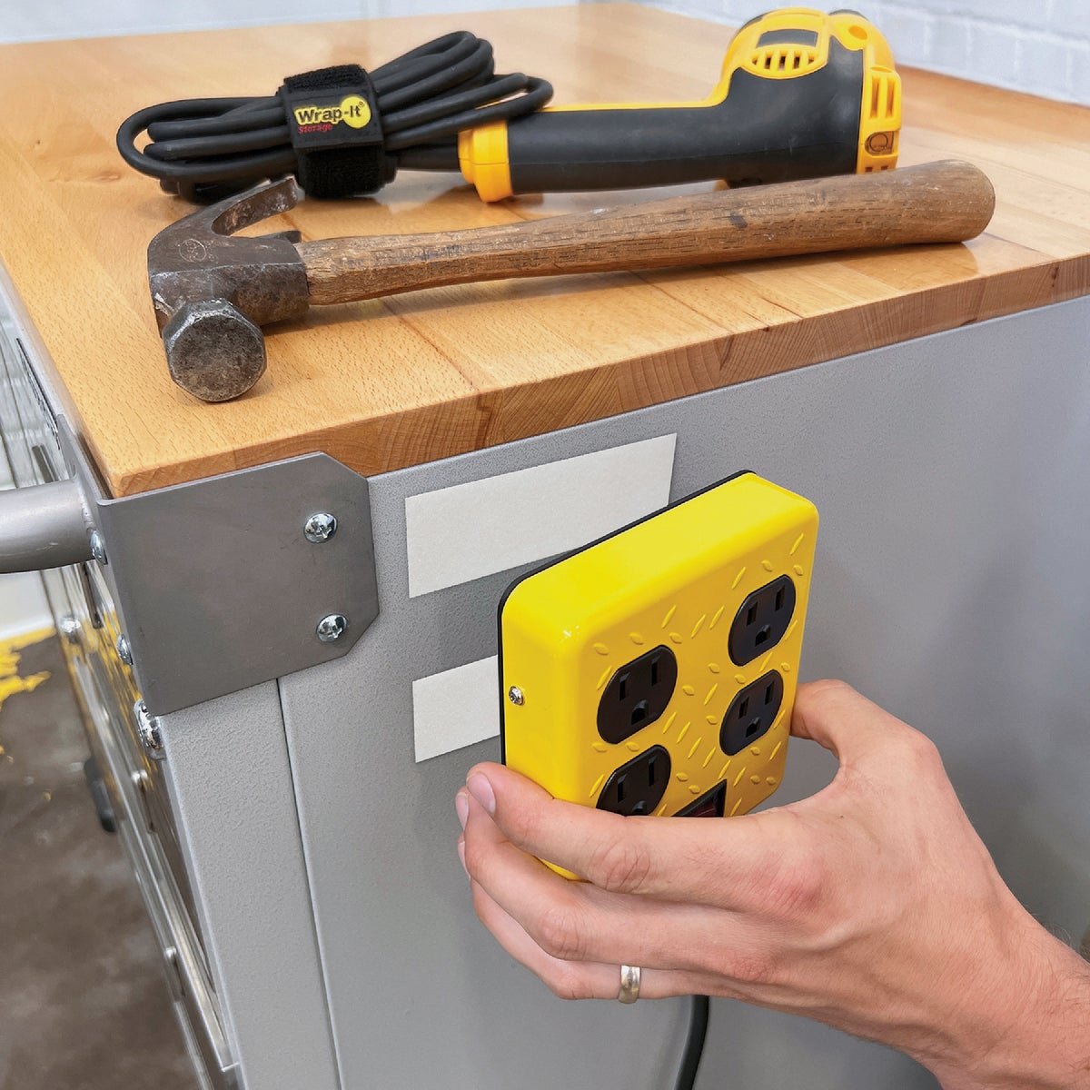 Wrap-It Storage Stick 'Em 2 In. x 4 In. Industrial Strength White Hook & Loop Strip (4 Ct.) Image 5