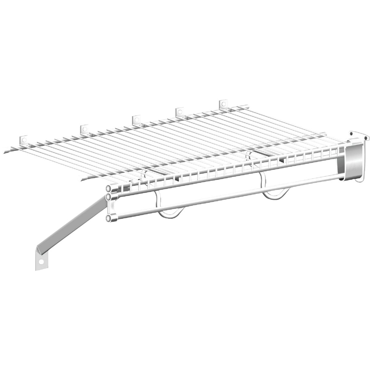 ClosetMaid TotalSlide 12 Ft. W. x 12 In. D. Ventilated Wire Shelf & Rod, White Image 3