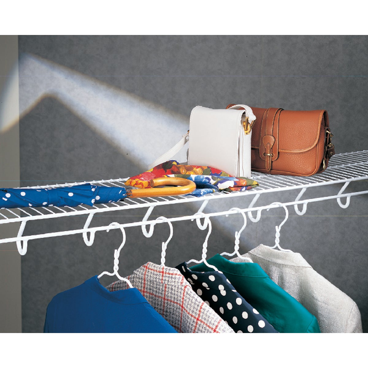 ClosetMaid TotalSlide 12 Ft. W. x 12 In. D. Ventilated Wire Shelf & Rod, White Image 2