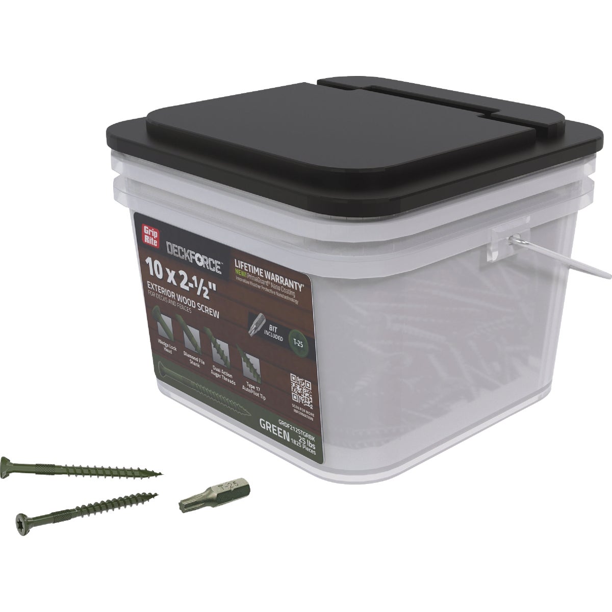 Grip-Rite DeckForce PrimeGuard Nano #10 x 2-1/2 In. Star Drive Green Screw (25 Lb.) Image 2