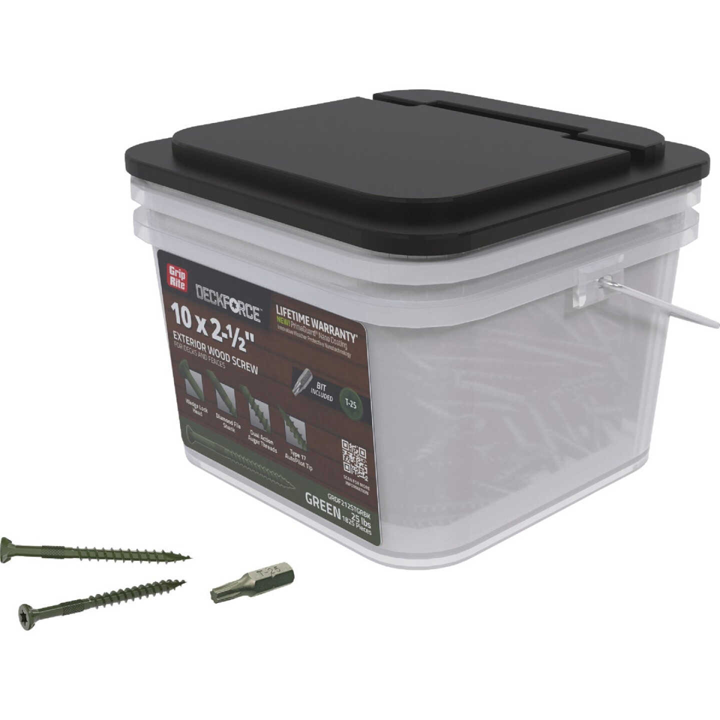 Grip-Rite DeckForce PrimeGuard Nano #10 x 2-1/2 In. Star Drive Green Screw (25 Lb.) Image 2