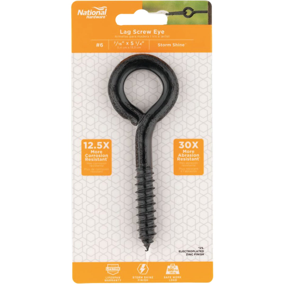 National Hardware 7/16 In. x 5-1/4 In. Storm Shine Screw Eye  Image 2