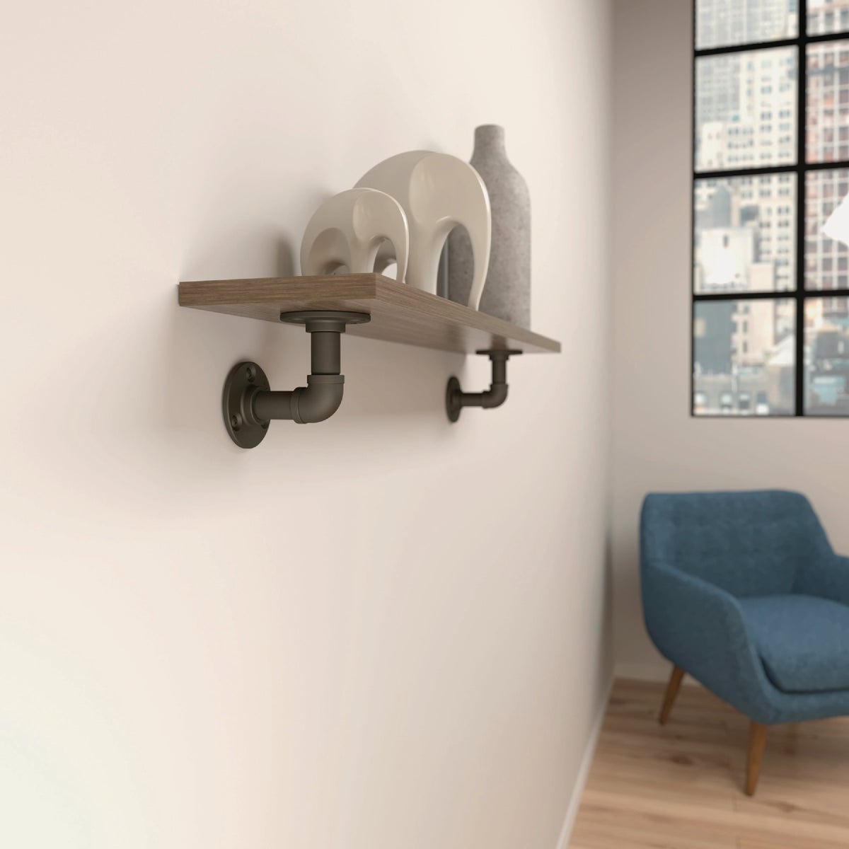 Knape & Vogt Birmingham 4 In. Industrial Elbow Pipe Shelf Bracket Image 2