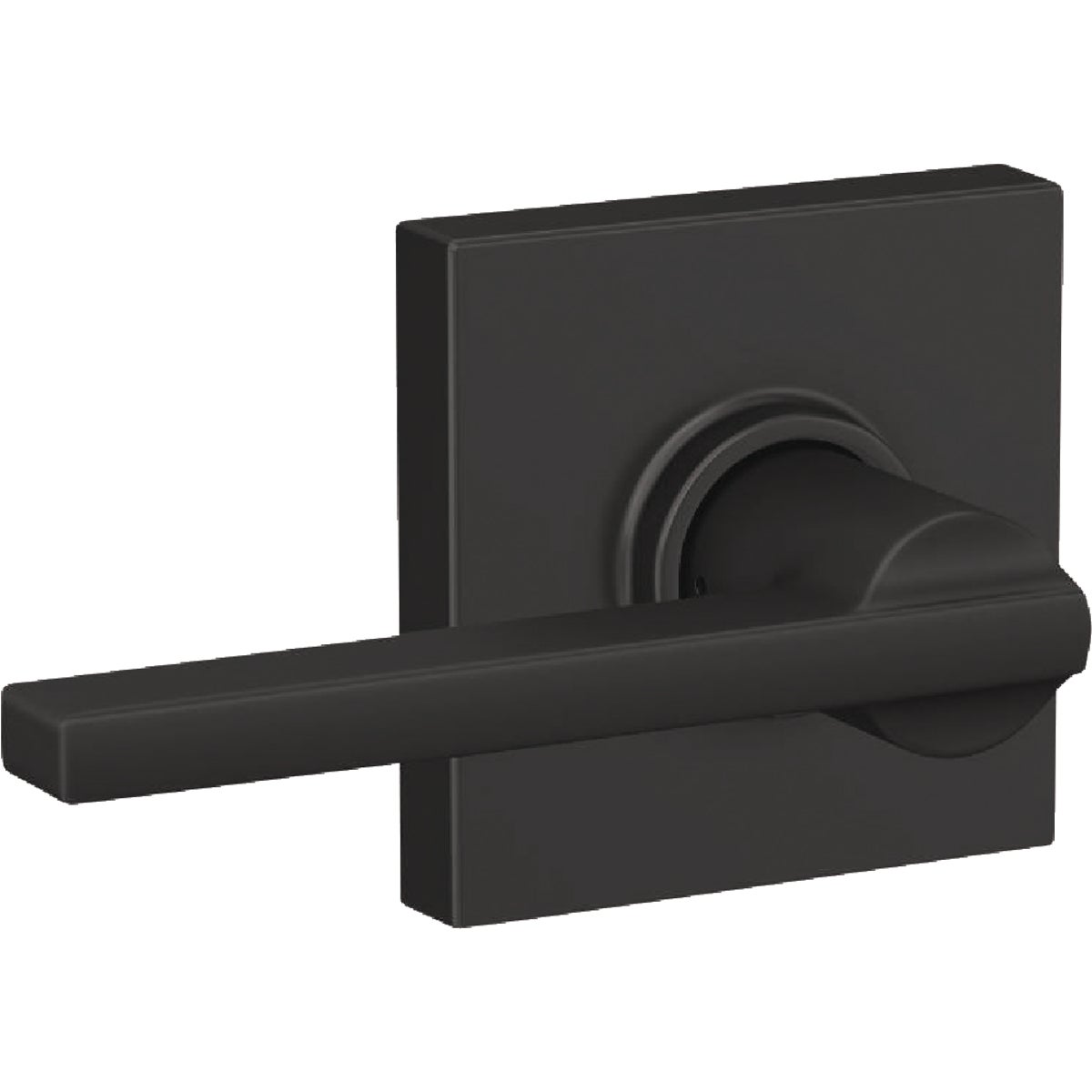 Schlage Latitude Lever Collins Matte Black Hall & Closet Lock Image 3