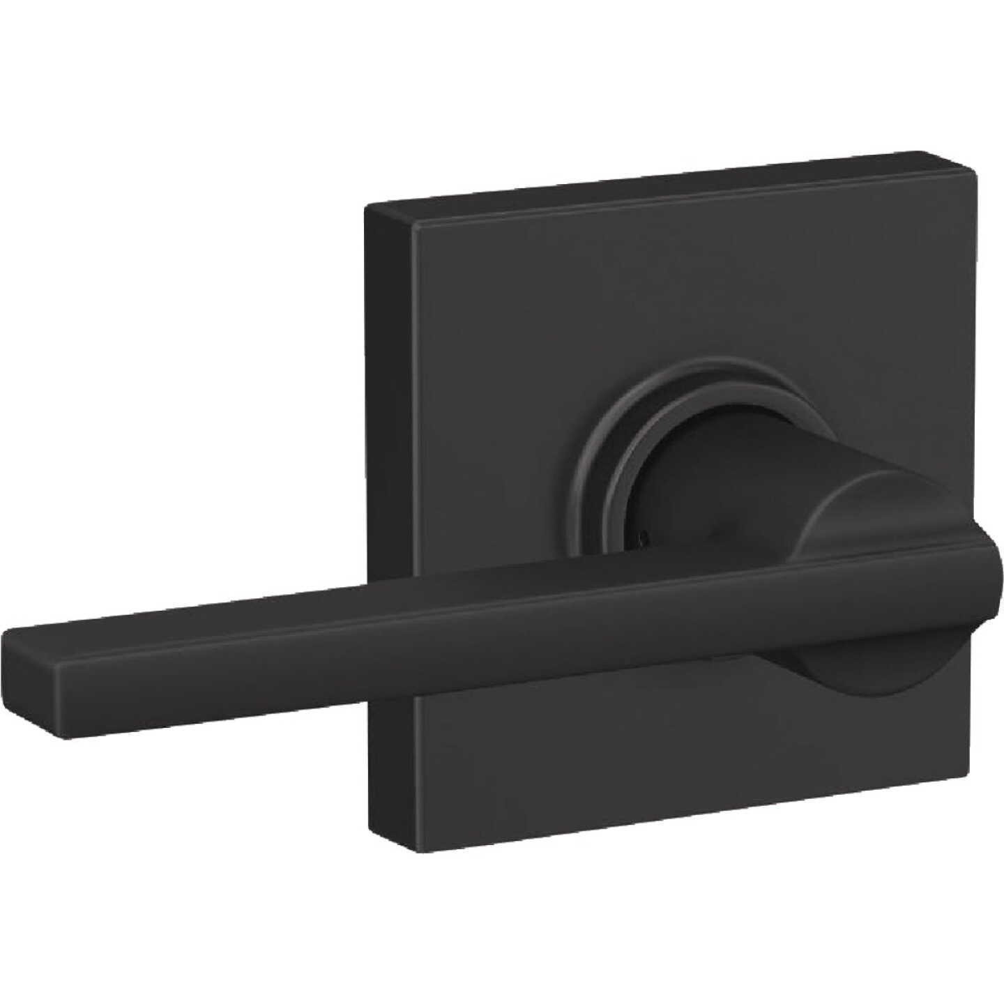Schlage Latitude Lever Collins Matte Black Hall & Closet Lock Image 3