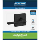 Schlage Latitude Lever Collins Matte Black Hall & Closet Lock Image 2