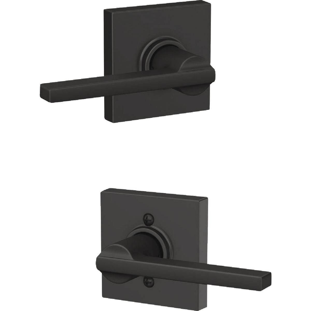Schlage Latitude Lever Collins Matte Black Hall & Closet Lock Image 4
