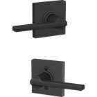 Schlage Latitude Lever Collins Matte Black Hall & Closet Lock Image 4