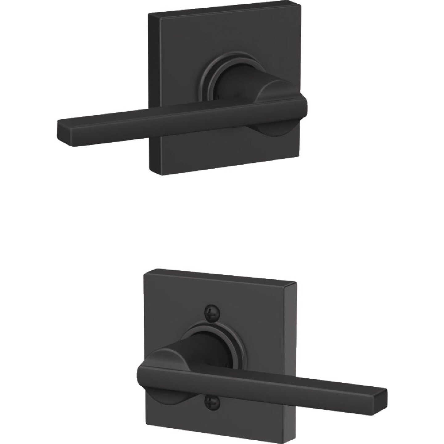 Schlage Latitude Lever Collins Matte Black Hall & Closet Lock Image 4